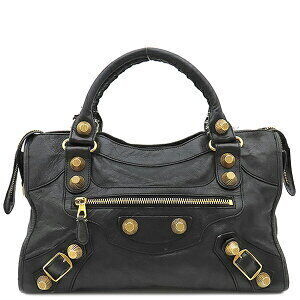 Balenciaga Giant City Bag Black Leather Handbag Shoulder Mirror